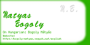 matyas bogoly business card