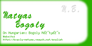 matyas bogoly business card